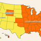 Map of most popular candy in each state by weight, provided by Instacart